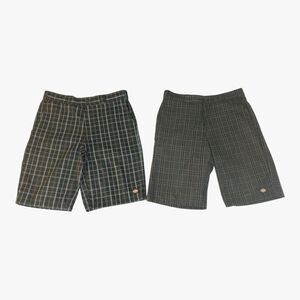 Two Dickies Plaid Men's Shorts Size 36 Cell Phone Pocket